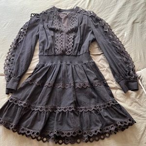 Black Lace Trim Dress
